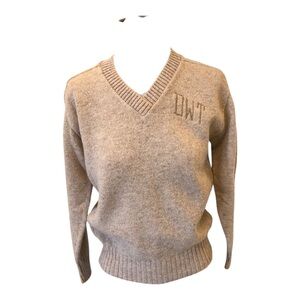 Vintage Women’s Shetland Wool Monogrammed V-Neck Sweater by Prego II